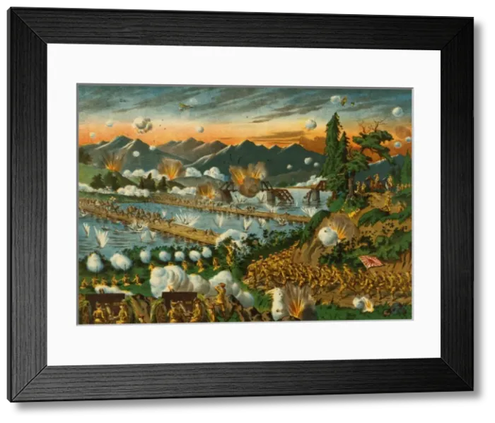 Framed Print : The Japanese army defeated the German-Austrian Army near Usr Framed Print : The Japanese army defeated the German-Austrian Army near Usr