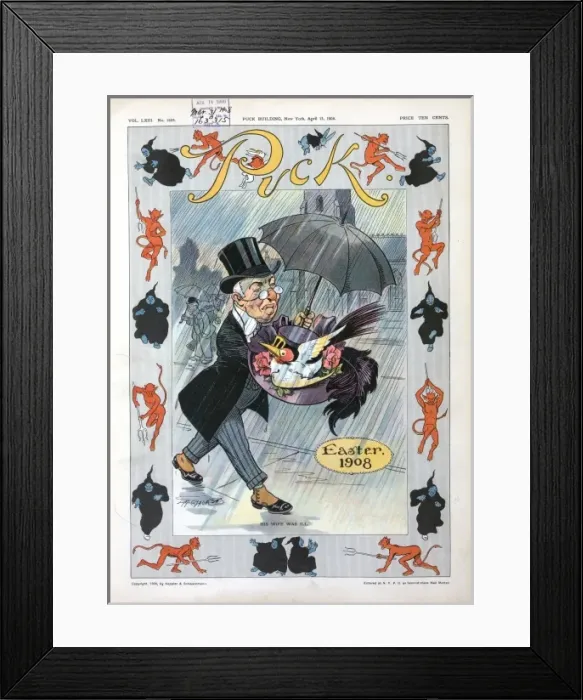 Framed Print : Puck Easter 1908 Framed Print : Puck Easter 1908