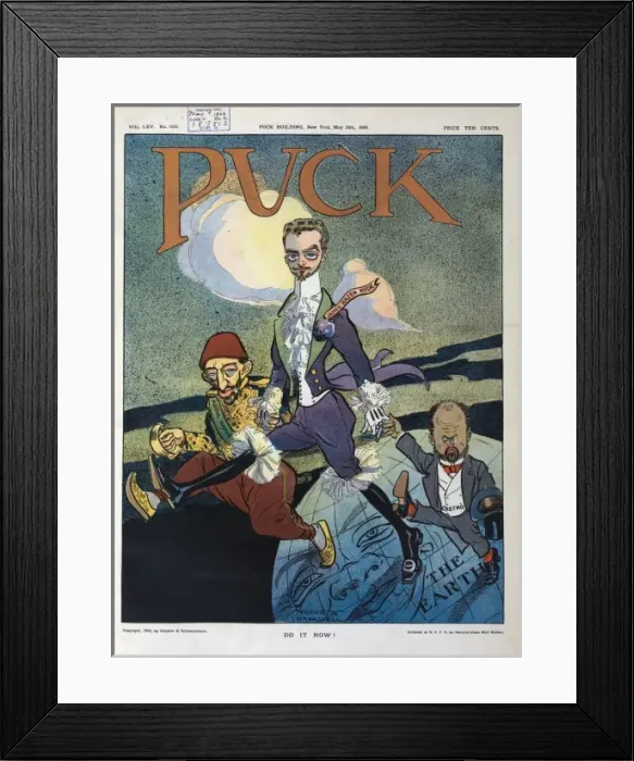 Framed Print : Do it now!. Illustration shows James Hazen Hyde, Abdul Hamid, Framed Print : Do it now!. Illustration shows James Hazen Hyde, Abdul Hamid,