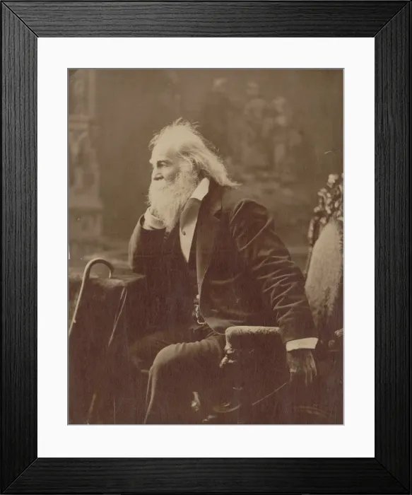 Framed Print : Walt Whitman, three-quarter-length portrait, seated, facing Framed Print : Walt Whitman, three-quarter-length portrait, seated, facing
