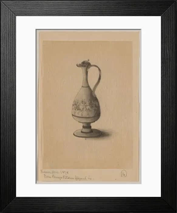 Framed Print : Dragon-headed bronze pitcher with horse motif Framed Print : Dragon-headed bronze pitcher with horse motif