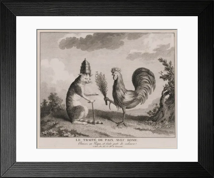 Framed Print : Le traite de paix avec Rome - baisez ca papa, et faite pate Framed Print : Le traite de paix avec Rome - baisez ca papa, et faite pate