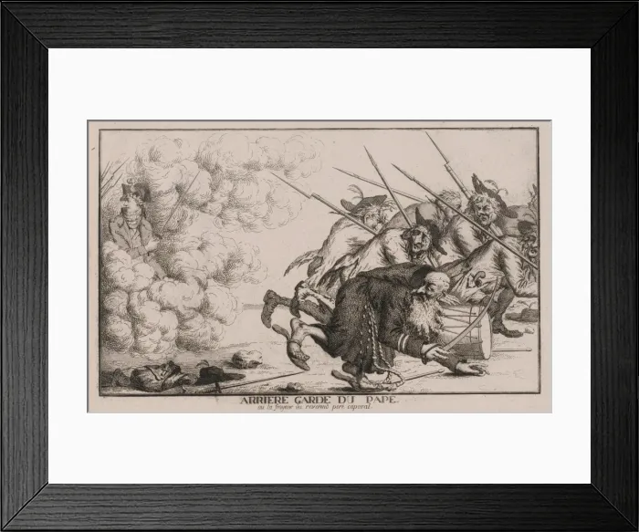 Framed Print : Arriere garde du Pape, ou la frayer du reverend pere caporal Framed Print : Arriere garde du Pape, ou la frayer du reverend pere caporal