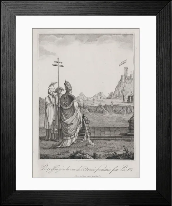 Framed Print : Pie VI effraye e la vue de l armee francaise fait Pie VII Framed Print : Pie VI effraye e la vue de l armee francaise fait Pie VII