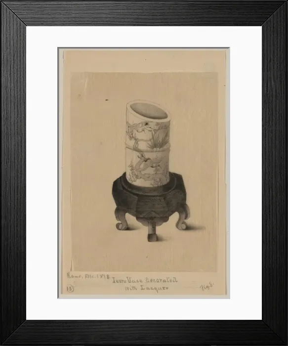 Framed Print : Ivory vase decorated with lacquer Framed Print : Ivory vase decorated with lacquer