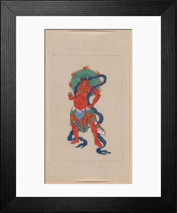 Framed Print : Mythological Buddhist or Hindu figure, full-length, standing Framed Print : Mythological Buddhist or Hindu figure, full-length, standing