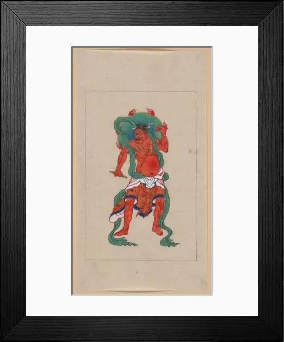 Framed Print : Mythological Buddhist or Hindu figure, full-length, standing Framed Print : Mythological Buddhist or Hindu figure, full-length, standing