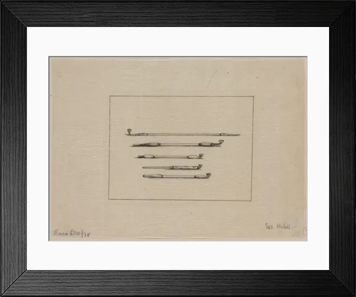 Framed Print : Five styles of tobacco or opium pipes Framed Print : Five styles of tobacco or opium pipes