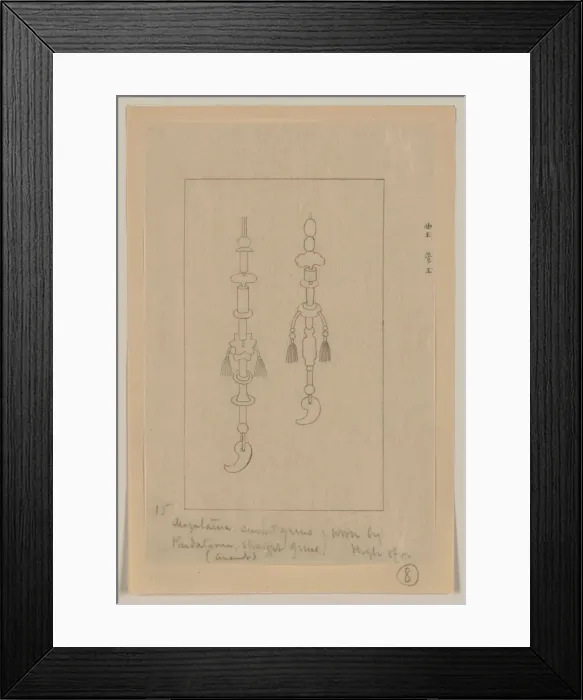 Framed Print : Magatama?, curved gems - kudatama, straight gems, worn by hi Framed Print : Magatama?, curved gems - kudatama, straight gems, worn by hi