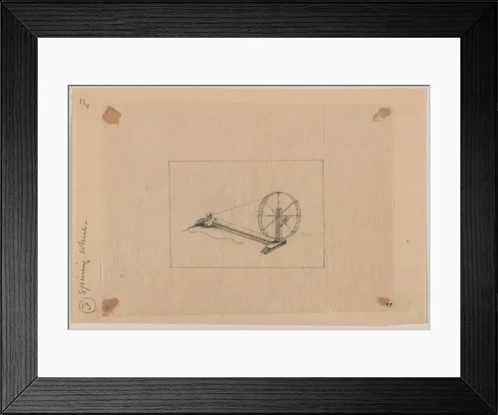 Framed Print : A Japanese woman sitting at a large loom, weaving Framed Print : A Japanese woman sitting at a large loom, weaving