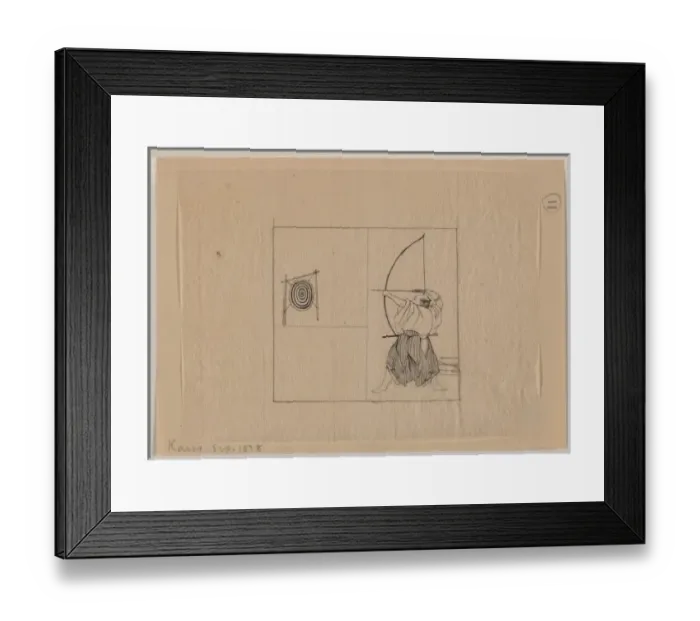 Framed Print : Warrior, full-length, facing left, with bow drawn, about to Framed Print : Warrior, full-length, facing left, with bow drawn, about to