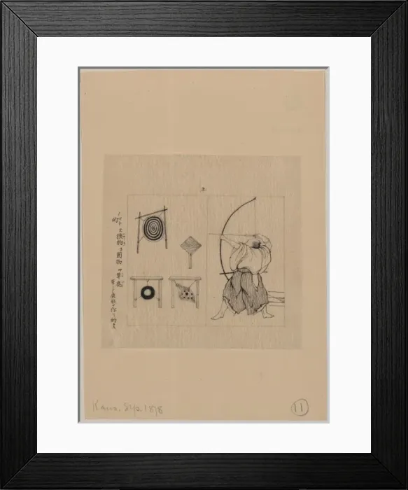 Framed Print : Warrior, full-length, facing left, with bow drawn, about to Framed Print : Warrior, full-length, facing left, with bow drawn, about to