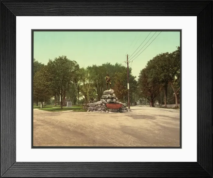 Framed Print : Statue of Captain Parker, on the green at Lexington, Mass Framed Print : Statue of Captain Parker, on the green at Lexington, Mass