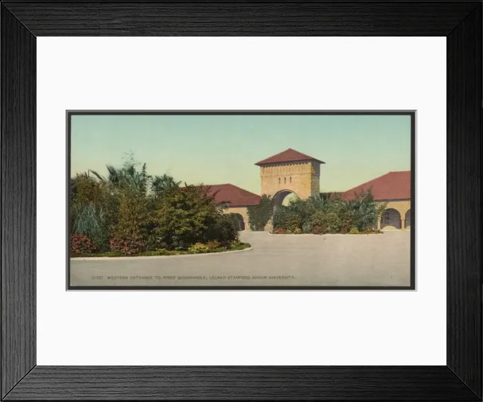 Framed Print : Western entrance to inner quadrangle, Leland Standford Junio Framed Print : Western entrance to inner quadrangle, Leland Standford Junio