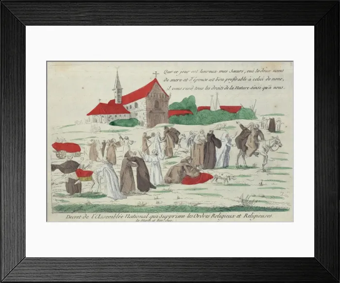 Framed Print : Decret de l assemblee national qui supprime les ordres relig Framed Print : Decret de l assemblee national qui supprime les ordres relig