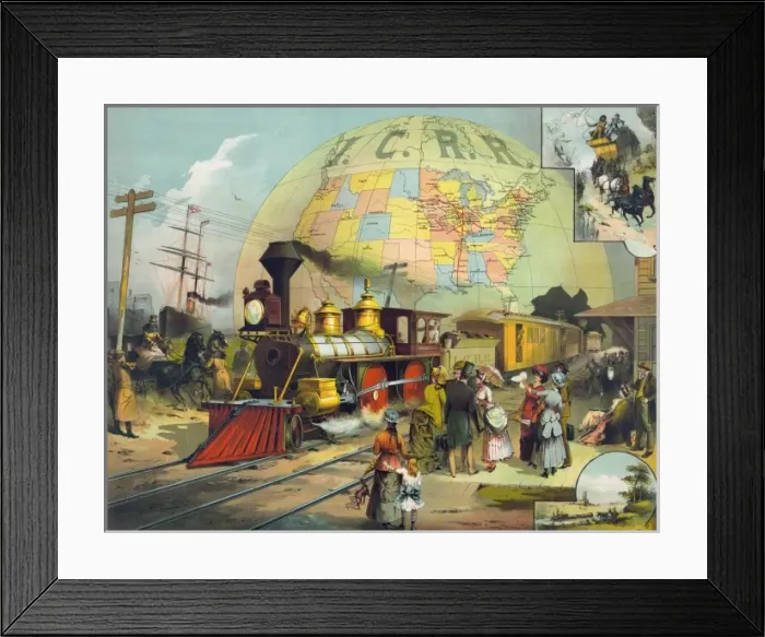 Framed Print : The worlds railroad scene Framed Print : The worlds railroad scene