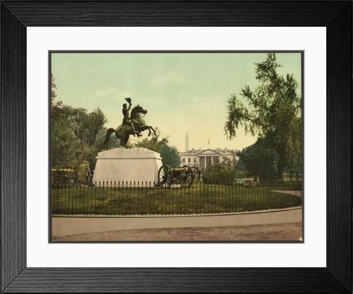 Framed Print : Washington. Jackson Monument and White House Framed Print : Washington. Jackson Monument and White House
