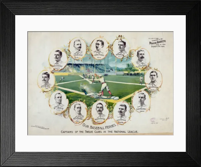 Framed Print : Our baseball heroes - captains of the twelve clubs in the Na Framed Print : Our baseball heroes - captains of the twelve clubs in the Na