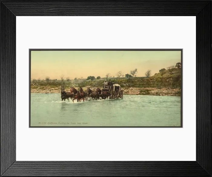 Framed Print : California. Fording the Santa Inez River Framed Print : California. Fording the Santa Inez River