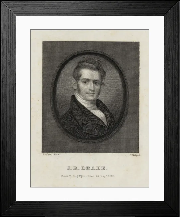 Framed Print : JR Drake - born 7 Aug. 1795 - died 20 Sept. 1820 Framed Print : JR Drake - born 7 Aug. 1795 - died 20 Sept. 1820