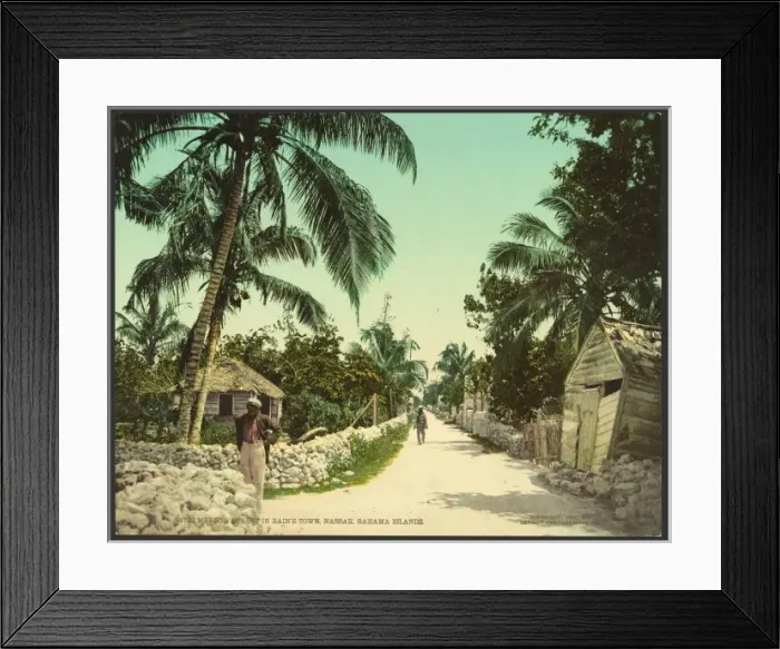Framed Print : Meadow Street in Bains Town, Nassau, Bahama Islands Framed Print : Meadow Street in Bains Town, Nassau, Bahama Islands