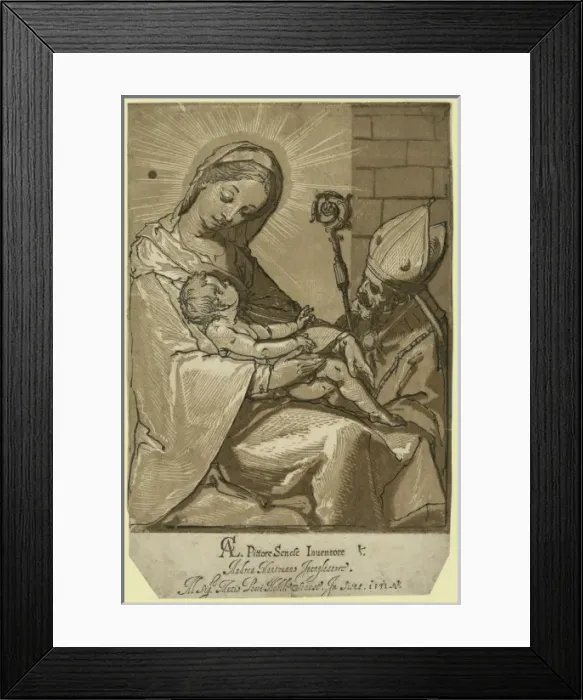 Framed Print : The Virgin, Child, and a bishop Framed Print : The Virgin, Child, and a bishop