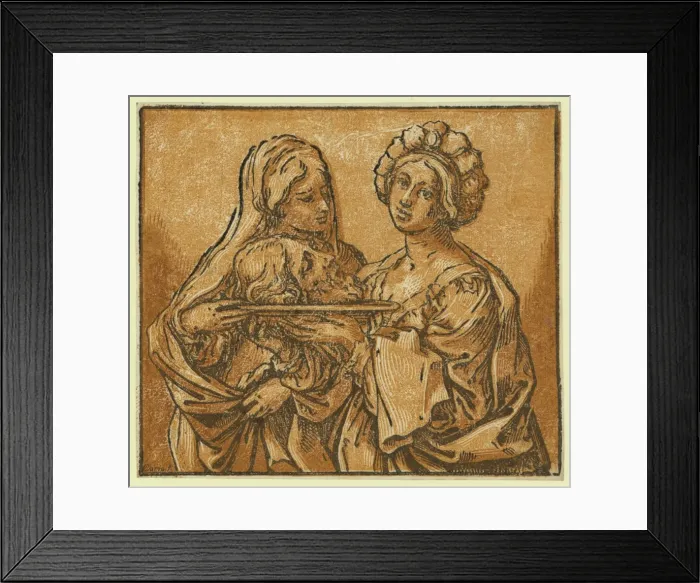 Framed Print : Herodiade. Print shows Herodiade and Salome with the severed head of St Framed Print : Herodiade. Print shows Herodiade and Salome with the severed head of St