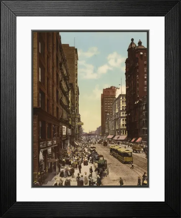 Framed Print : State Street north from Madison, Chicago Framed Print : State Street north from Madison, Chicago