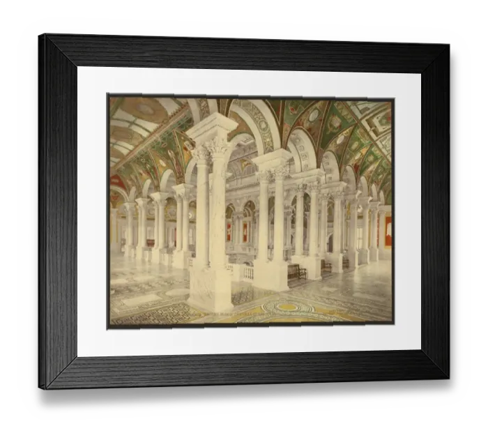 Framed Print : Library of Congress, second floor, central stair hall Framed Print : Library of Congress, second floor, central stair hall