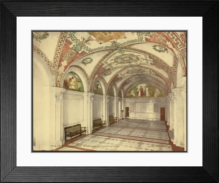 Framed Print : Library of Congress, north hall, entrance pavillion Framed Print : Library of Congress, north hall, entrance pavillion