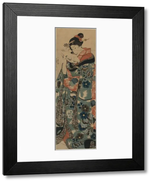 Framed Print : Young lady reading a letter Framed Print : Young lady reading a letter