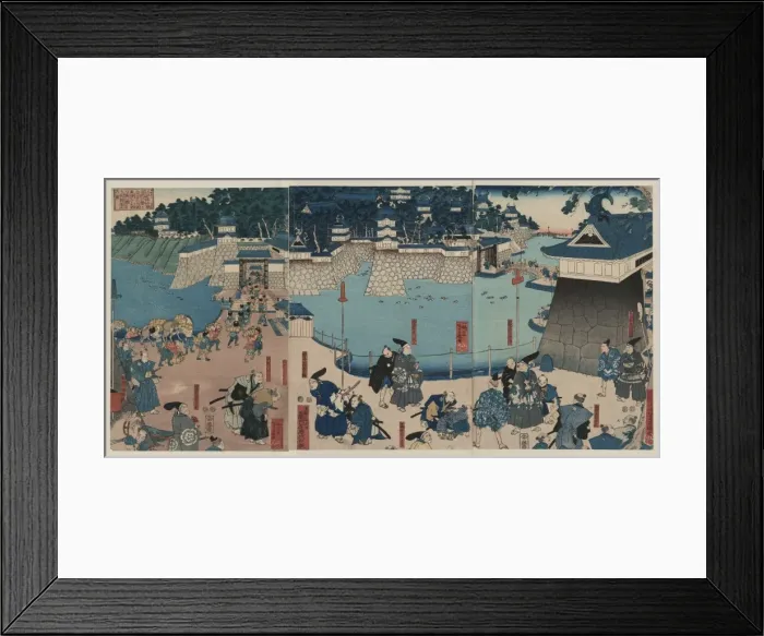 Framed Print : On the road, Kusunoki, Masashi passing by or barricading him Framed Print : On the road, Kusunoki, Masashi passing by or barricading him