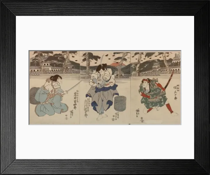 Framed Print : The actors Seki Sanjuro, Ichikawa Danjuro, and Iwai Hanshiro Framed Print : The actors Seki Sanjuro, Ichikawa Danjuro, and Iwai Hanshiro