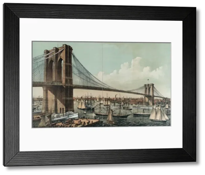 Framed Print : The great East River suspension bridge. Connecting the citie Framed Print : The great East River suspension bridge. Connecting the citie