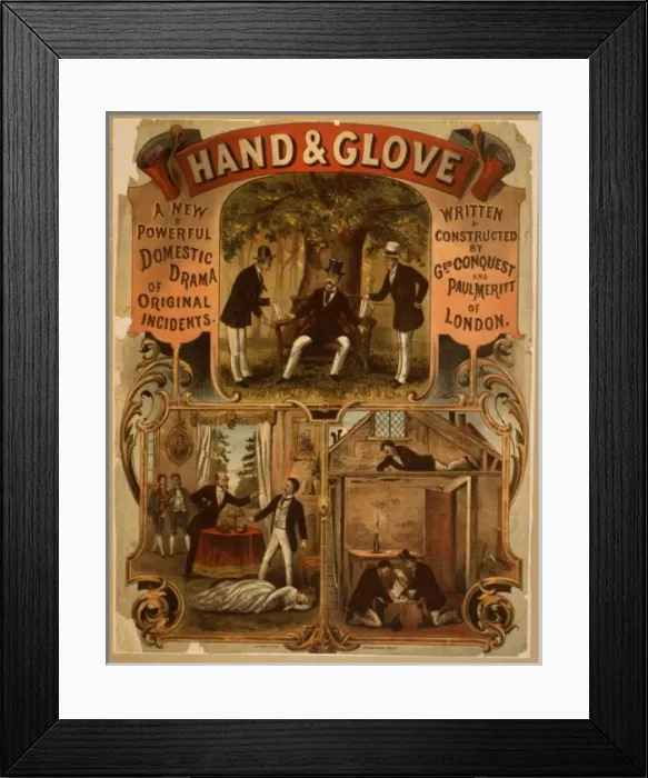 Framed Print : Hand & glove a new & powerful domestic drama of original inc Framed Print : Hand & glove a new & powerful domestic drama of original inc