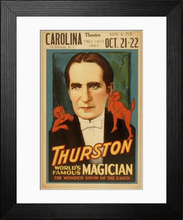 Framed Print : Thurston, worlds famous magician the wonder show of the ear Framed Print : Thurston, worlds famous magician the wonder show of the ear