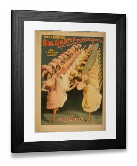 Framed Print : Rice and Bartons Big Gaiety Spectacular Extravaganza Co Framed Print : Rice and Bartons Big Gaiety Spectacular Extravaganza Co