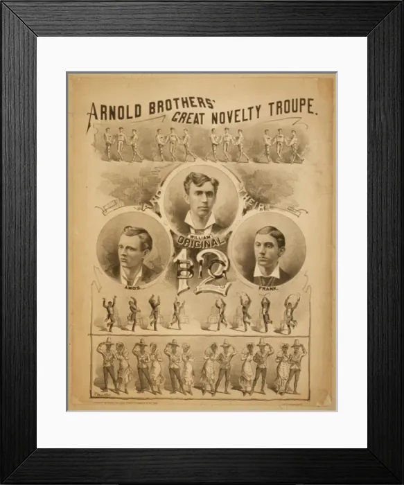 Framed Print : Arnold Brothers Great Novelty Troupe original big 12 Framed Print : Arnold Brothers Great Novelty Troupe original big 12