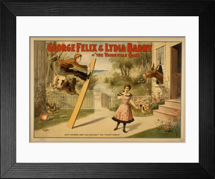 Framed Print : George Felix & Lydia Barry in The vaudeville craze George Fe Framed Print : George Felix & Lydia Barry in The vaudeville craze George Fe