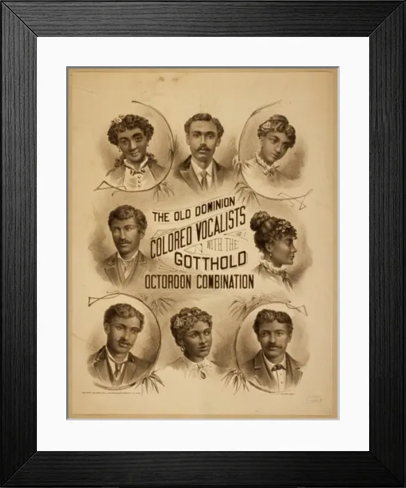 Framed Print : The Old Dominion Colored Vocalists with the Gotthold Octoroo Framed Print : The Old Dominion Colored Vocalists with the Gotthold Octoroo