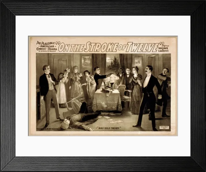 Framed Print : On the stroke of twelve the plausible American comedy drama Framed Print : On the stroke of twelve the plausible American comedy drama