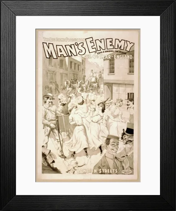Framed Print : The big scenic production, Mans enemy by Chas. A. Longdon Framed Print : The big scenic production, Mans enemy by Chas. A. Longdon