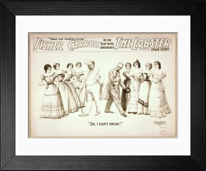 Framed Print : Fisher, Carroll in a slap-bang absurdity, The Lobster Framed Print : Fisher, Carroll in a slap-bang absurdity, The Lobster