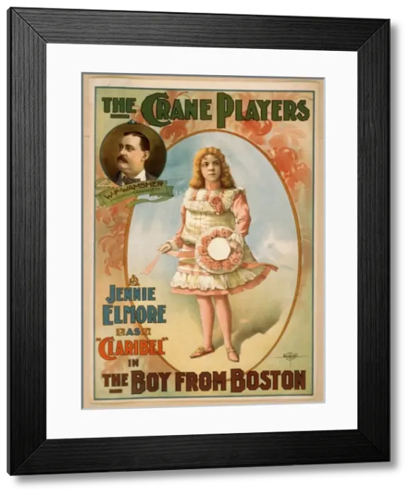Framed Print : The Crane Players, Jennie Elmore as Claribel in The boy from Framed Print : The Crane Players, Jennie Elmore as Claribel in The boy from