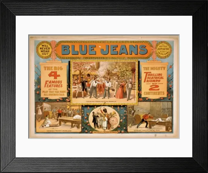 Framed Print : Blue jeans will never wear out : written by Joseph Arthur, a Framed Print : Blue jeans will never wear out : written by Joseph Arthur, a
