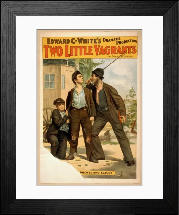 Framed Print : Edward C. Whites dramatic production, Two little vagrants b Framed Print : Edward C. Whites dramatic production, Two little vagrants b
