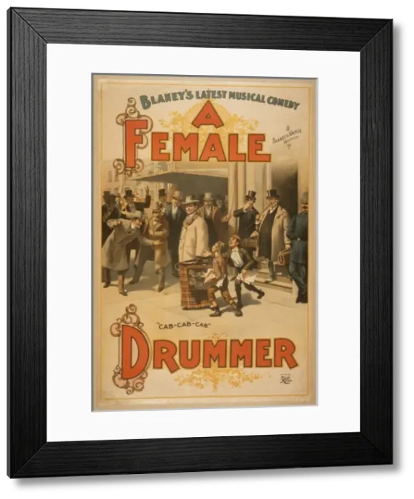 Framed Print : Blaneys latest musical comedy, A female drummer Framed Print : Blaneys latest musical comedy, A female drummer