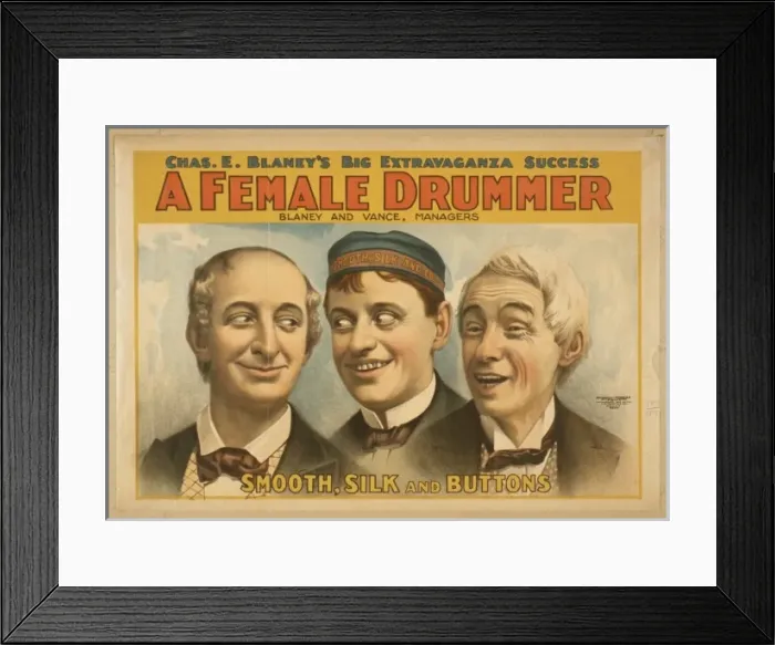 Framed Print : Chas. E. Blaneys big extravaganza success, A female drummer Framed Print : Chas. E. Blaneys big extravaganza success, A female drummer