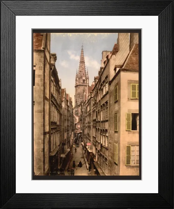 Framed Print : Grand Street, St. Malo, France Framed Print : Grand Street, St. Malo, France