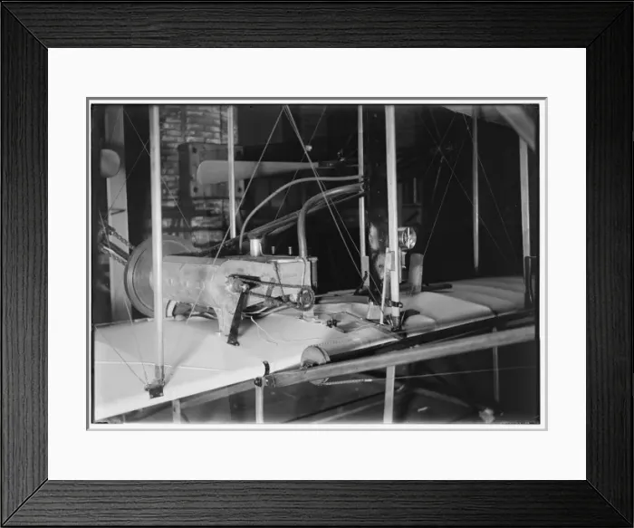 Framed Print : Powered 1903 machine in the shop